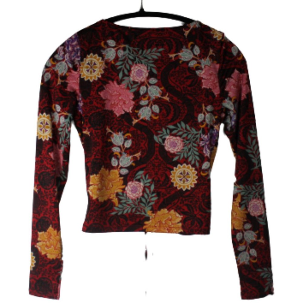 GUESS Los Angeles Floral Print Ruched Front Top – Size S - Picture 4 of 5